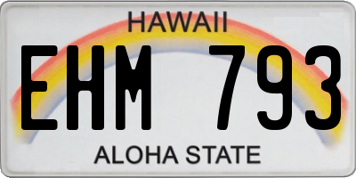 HI license plate EHM793