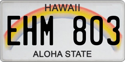 HI license plate EHM803