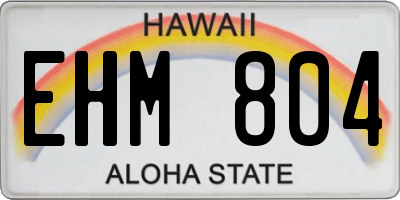 HI license plate EHM804