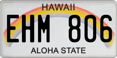 HI license plate EHM806