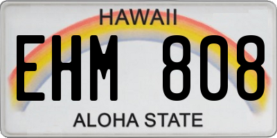 HI license plate EHM808