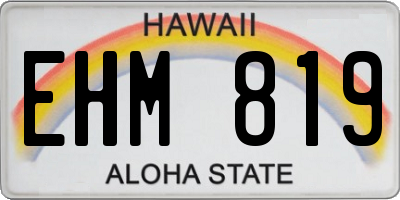 HI license plate EHM819