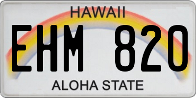 HI license plate EHM820