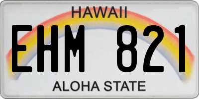 HI license plate EHM821