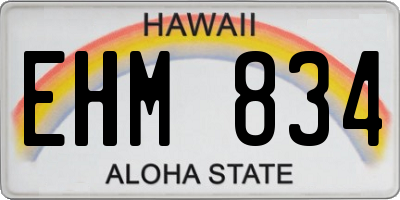 HI license plate EHM834