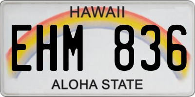 HI license plate EHM836