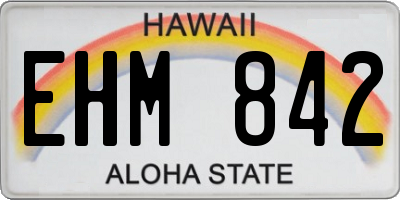 HI license plate EHM842