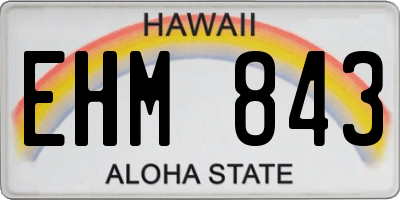 HI license plate EHM843