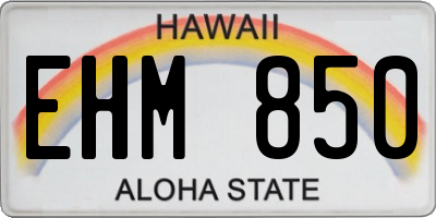 HI license plate EHM850