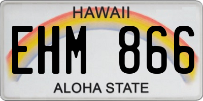 HI license plate EHM866
