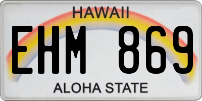HI license plate EHM869