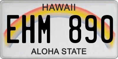 HI license plate EHM890