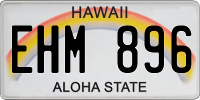 HI license plate EHM896