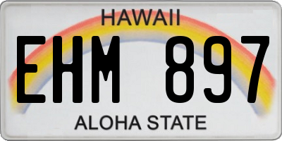 HI license plate EHM897