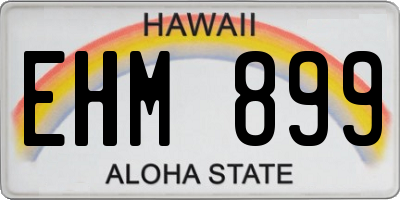 HI license plate EHM899