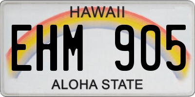 HI license plate EHM905