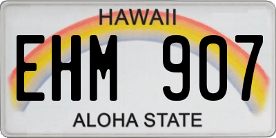 HI license plate EHM907