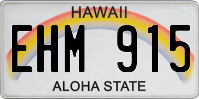 HI license plate EHM915