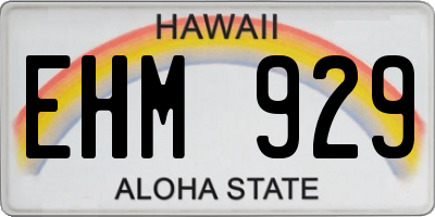 HI license plate EHM929