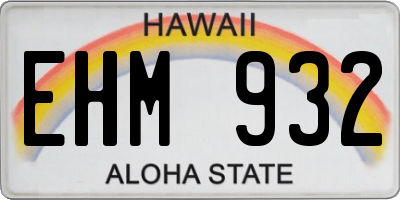 HI license plate EHM932