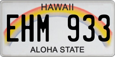 HI license plate EHM933