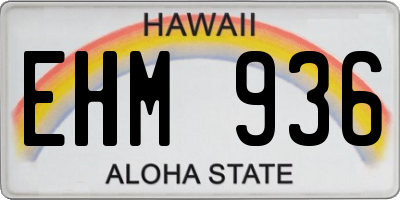 HI license plate EHM936