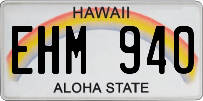 HI license plate EHM940