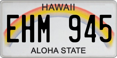 HI license plate EHM945