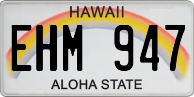HI license plate EHM947