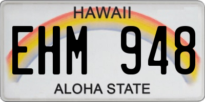 HI license plate EHM948