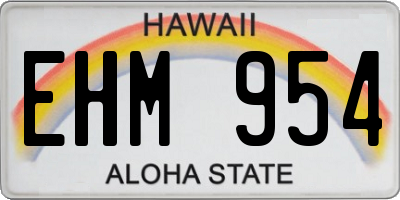 HI license plate EHM954