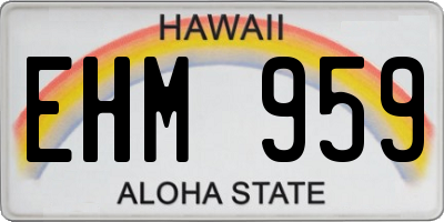 HI license plate EHM959