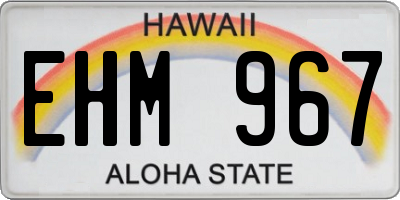 HI license plate EHM967
