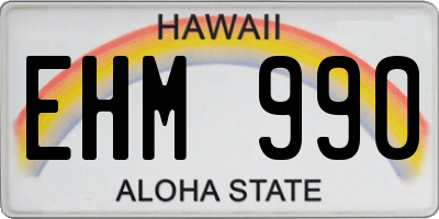 HI license plate EHM990