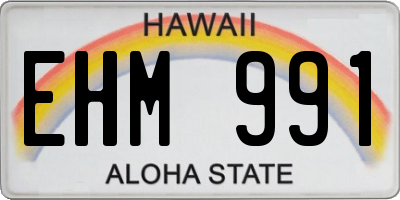 HI license plate EHM991