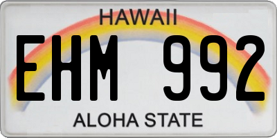 HI license plate EHM992