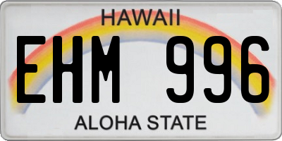 HI license plate EHM996