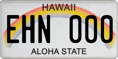 HI license plate EHN000