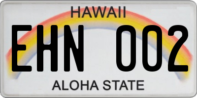 HI license plate EHN002