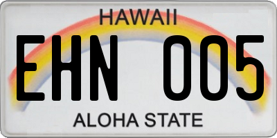 HI license plate EHN005