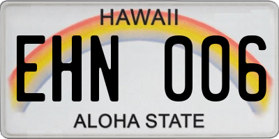 HI license plate EHN006