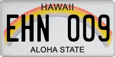 HI license plate EHN009