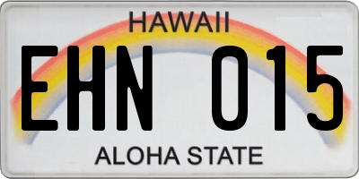 HI license plate EHN015