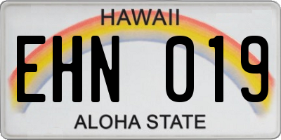 HI license plate EHN019