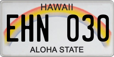 HI license plate EHN030