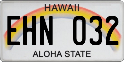 HI license plate EHN032