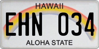 HI license plate EHN034