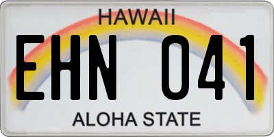 HI license plate EHN041