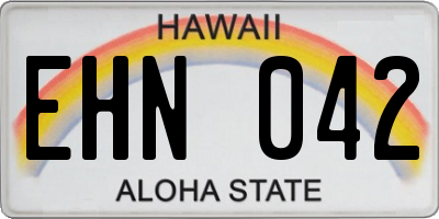 HI license plate EHN042