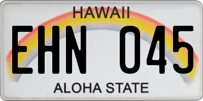 HI license plate EHN045